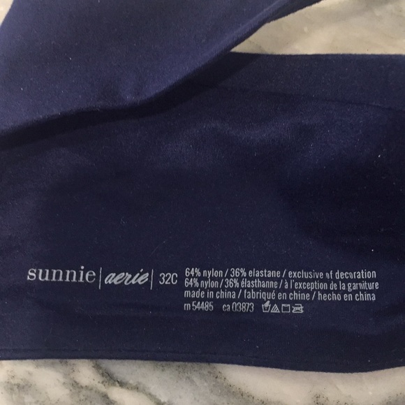 🌻 3/$30 Aerie Navy Sunnie Bra size 32C - Picture 3 of 3